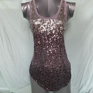 Women’s cut sequin tank top